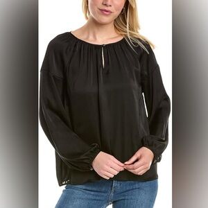 Vince Camuto Black Satin Blouse Top Sz 2X